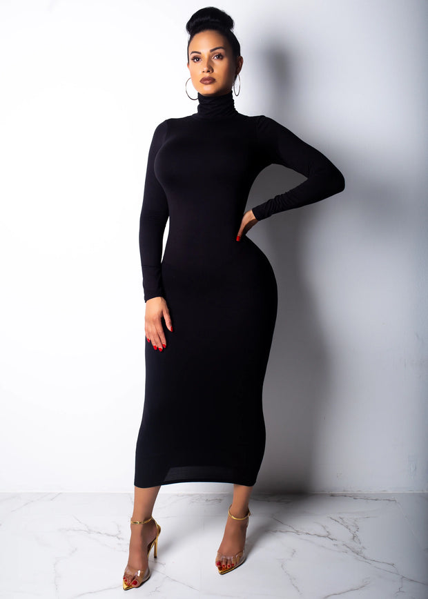 Femme Favs™ - EleganceFit™ High-Collar Dress - Femme Favs